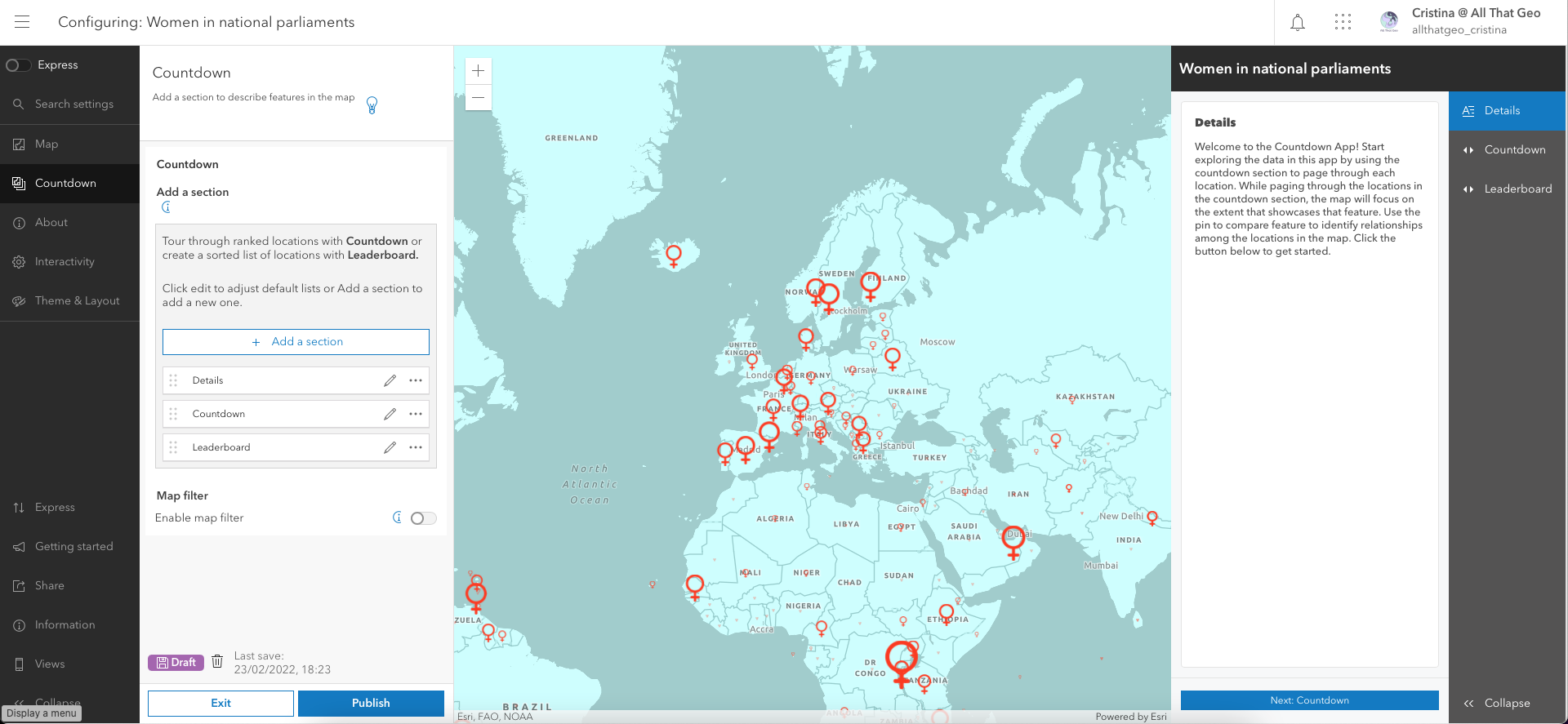 Tutorial – How to create a top 10 countdown in ArcGIS Online