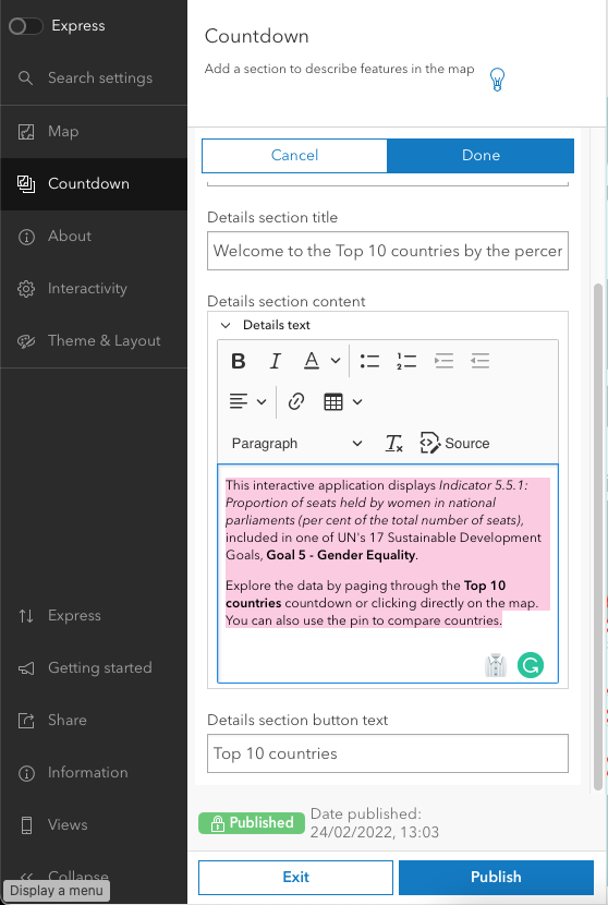 Tutorial – How to create a top 10 countdown in ArcGIS Online