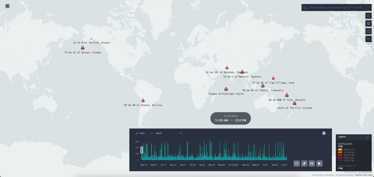 Tutorial – How to create an animated visualisation of earthquakes data with Kepler.gl